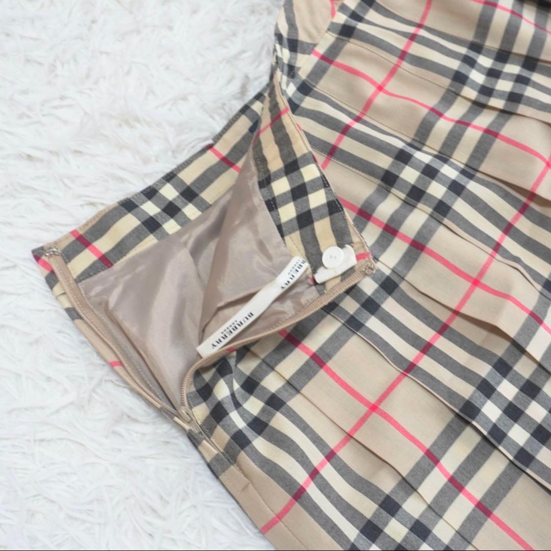 極美品 BURBERRY プリーツスカート ノバチェック ミニ ウール 三陽商会
