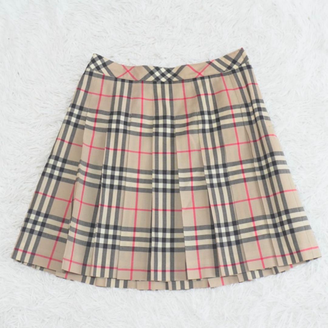 極美品 BURBERRY プリーツスカート ノバチェック ミニ ウール 三陽商会