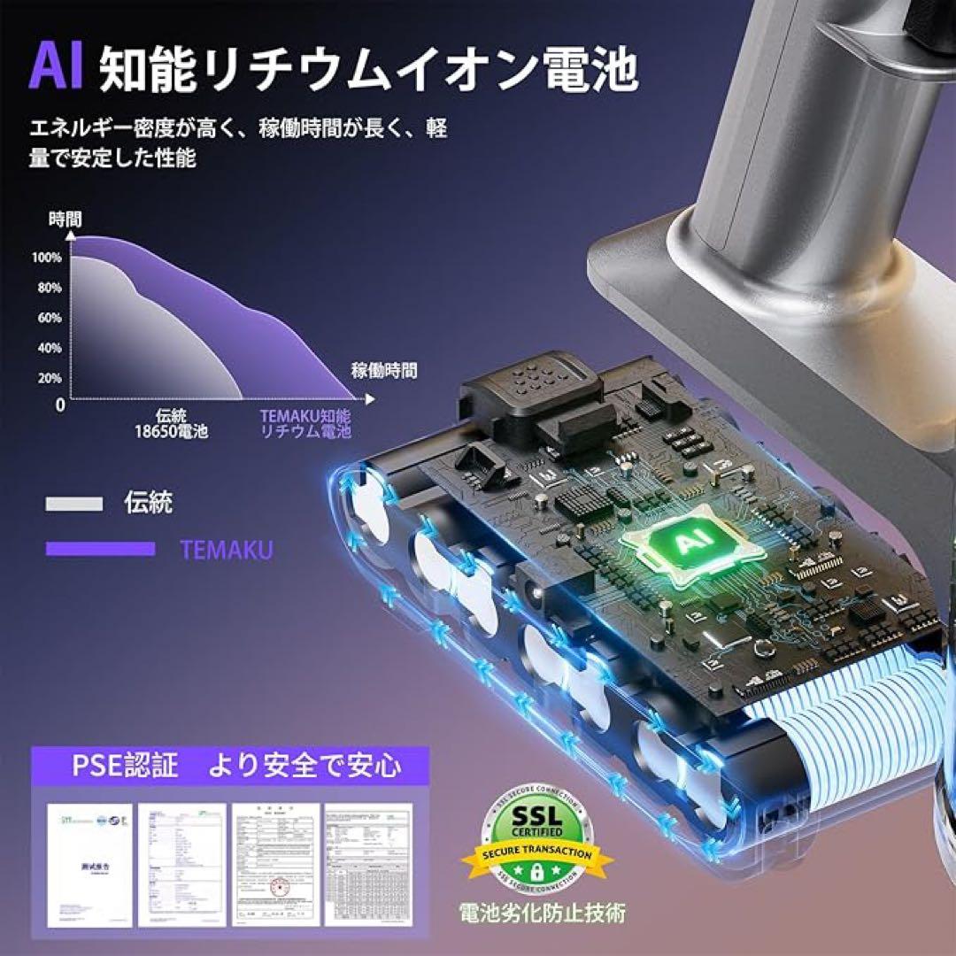 新品未使用コードレス掃除機2026モデル90KPa超強力吸引LED液晶 PSE