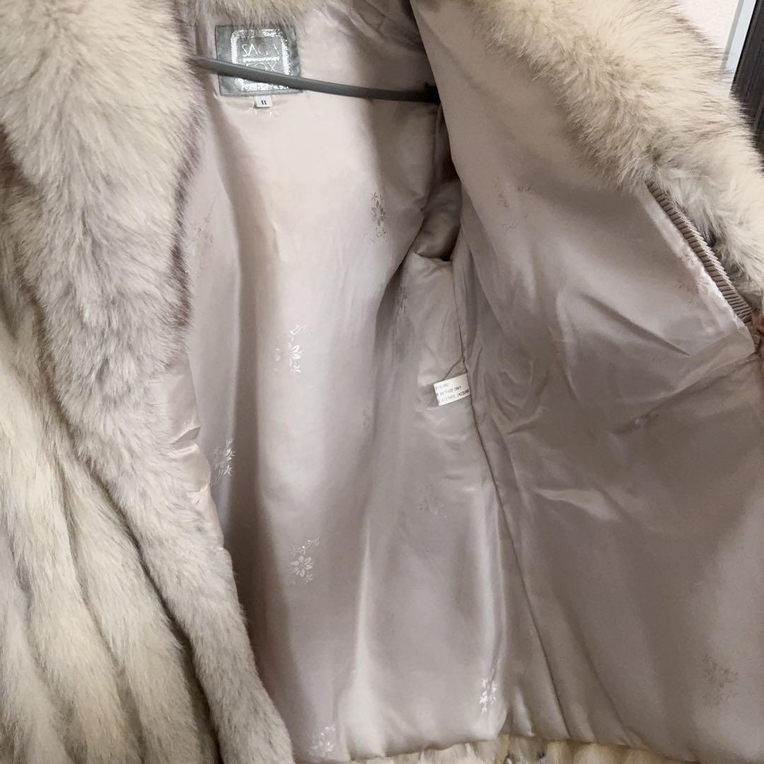 最高級 SAGAFOX銀サガ肉厚極上ブルーフォックスコートフィンランド製11 号