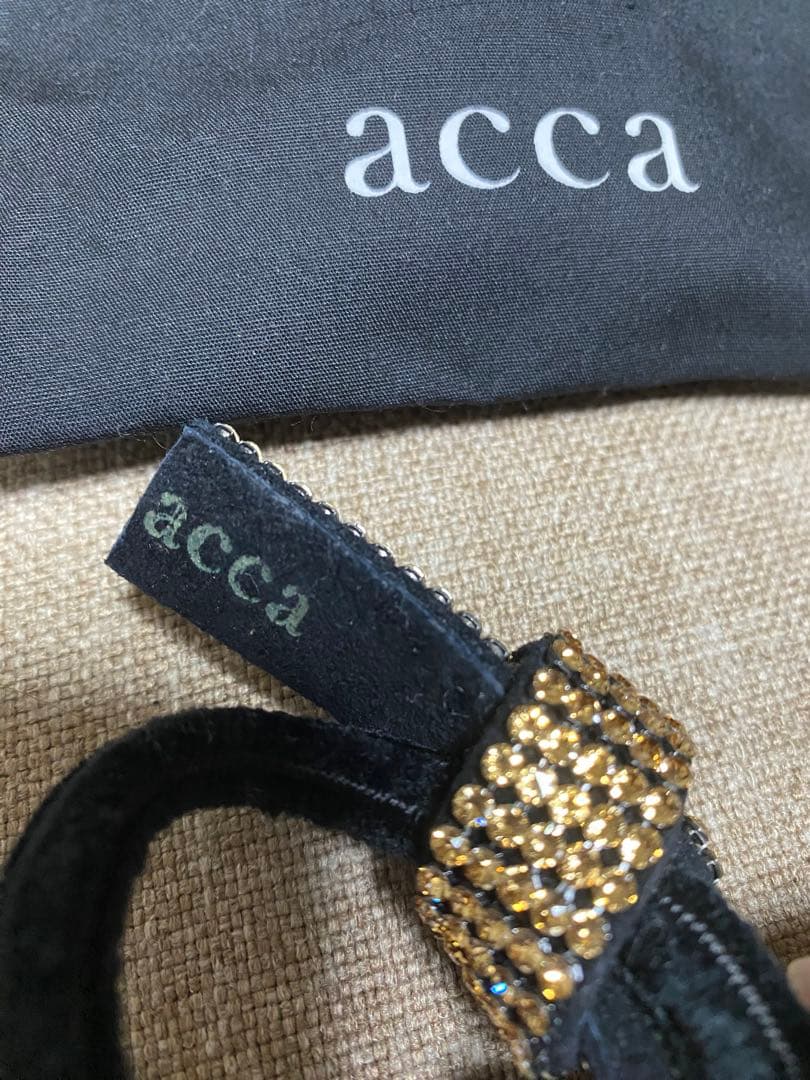 acca ゴールド ラインストーンドレスポニー　ヘアゴム