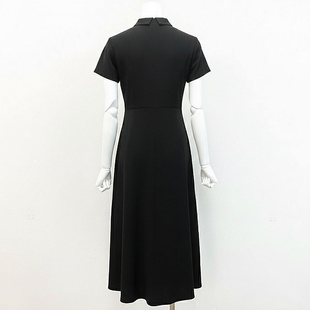 極美品 約9万円 YOKOCHANヨーコチャン フレンチ襟付ロング ワンピ40