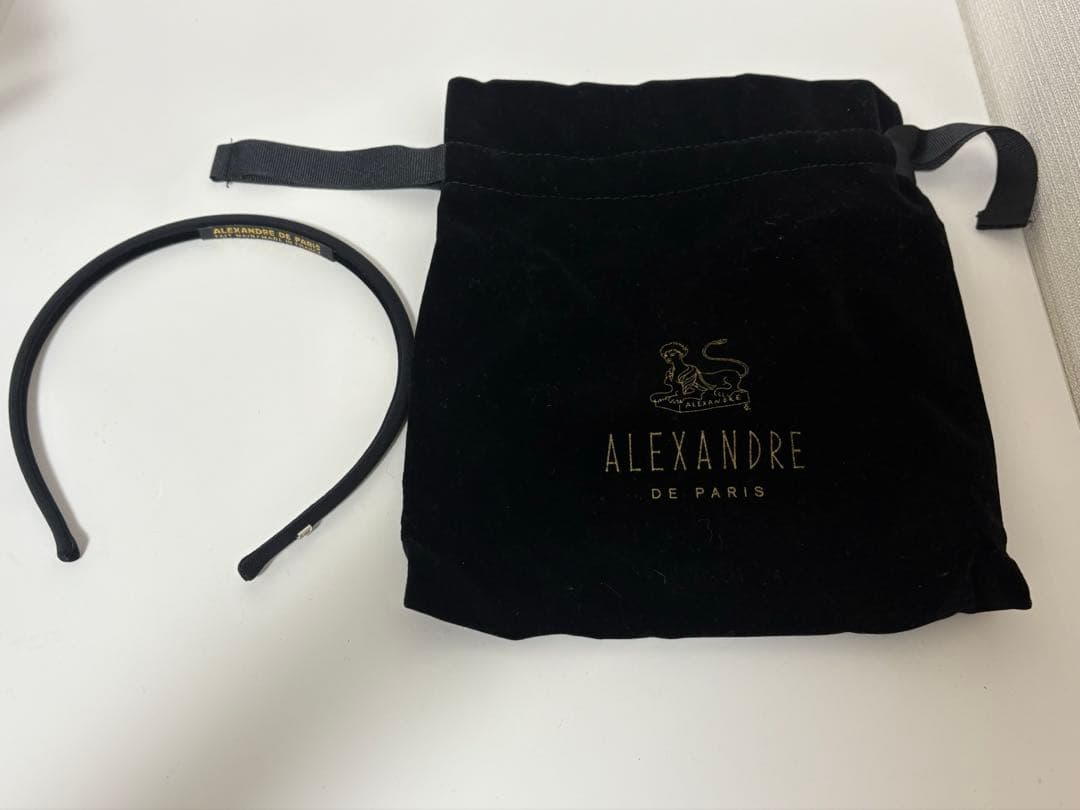 ALEXANDRE DE PARIS カチューシャ ブラック　サテン