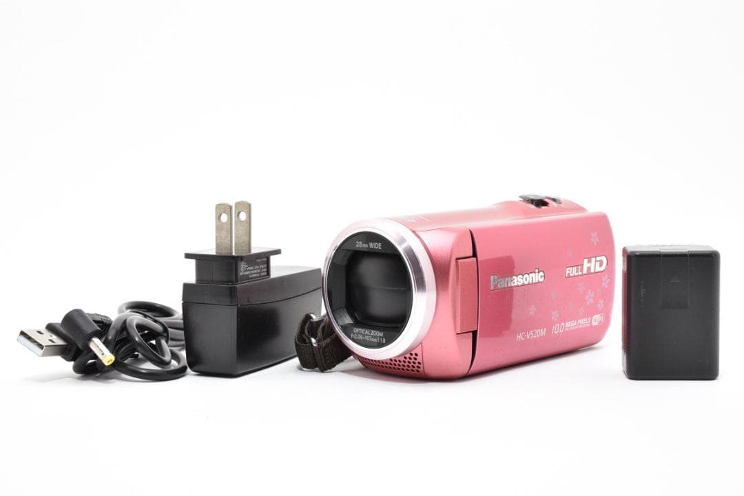 【美品】Panasonic ビデオカメラ HC-V520M　ピンク　動作確認済