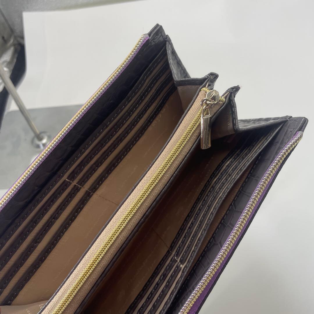 モーダプリンチペ　L字ファスナー　クロコ型押し　長財布　ロングウォレット