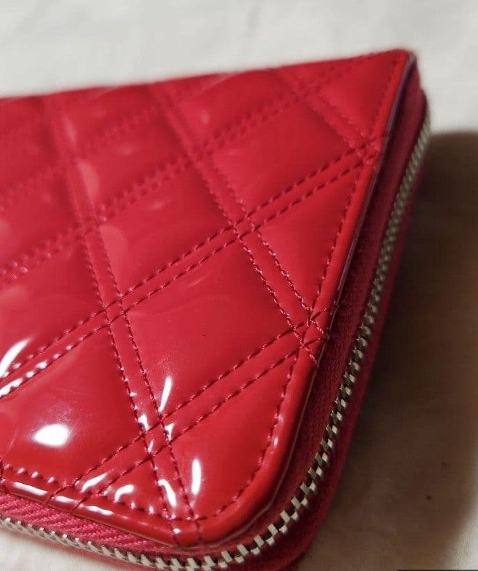 極美品 CHANEL シャネル マトラッセパテント ラウンド長財布 ピンク