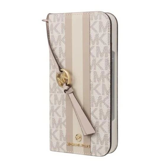 ✨マイケルコース手帳型ストライプiPhone16Proケース