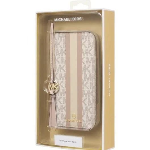 ✨マイケルコース手帳型ストライプiPhone16Proケース