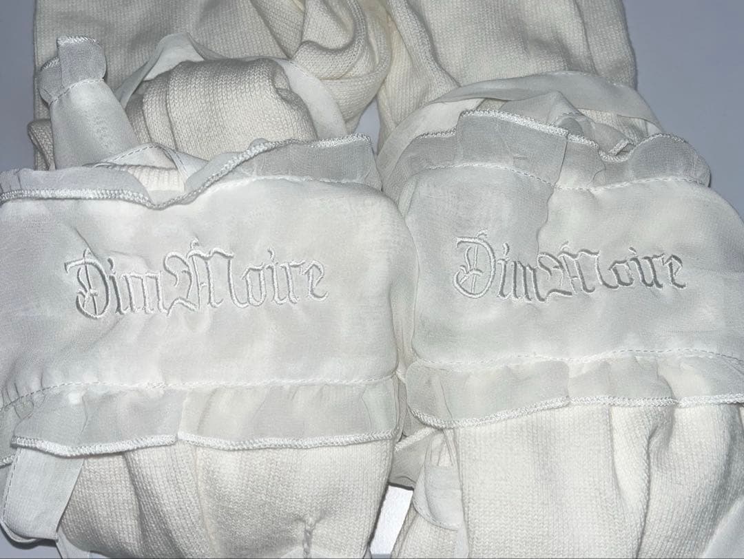 DimMoire ニット×シアーレッグウォーマー White