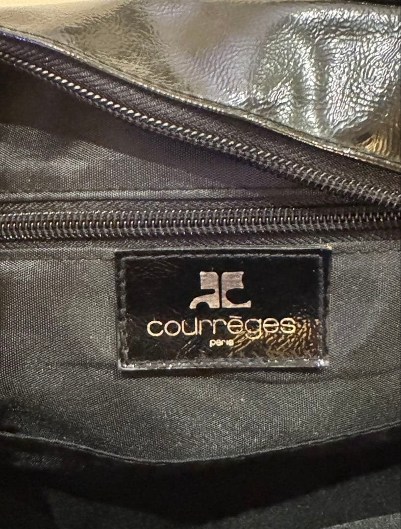 archive 00s クレージュ エナメル ボーリングバッグ オールブラック