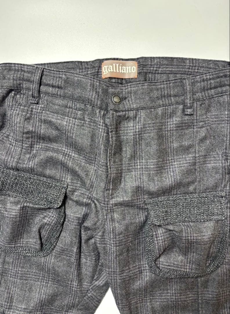 パンツ 11AW galliano 3Dpockets wool cargo pants