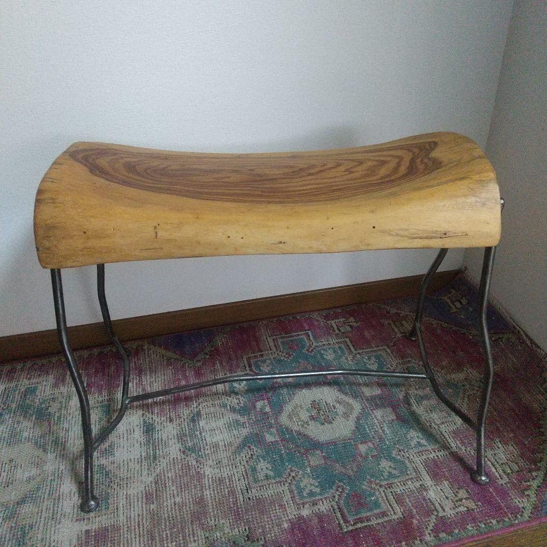 ナチュラルウッドスツール 天然木アイアン スツール ベンチ 椅子 チェア 飾り台