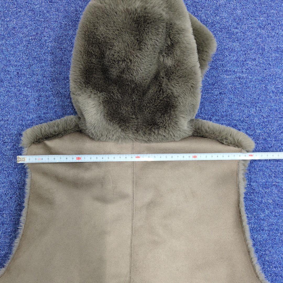 BARNEYS NEW YORK フード付きフェイクファージレ ベスト