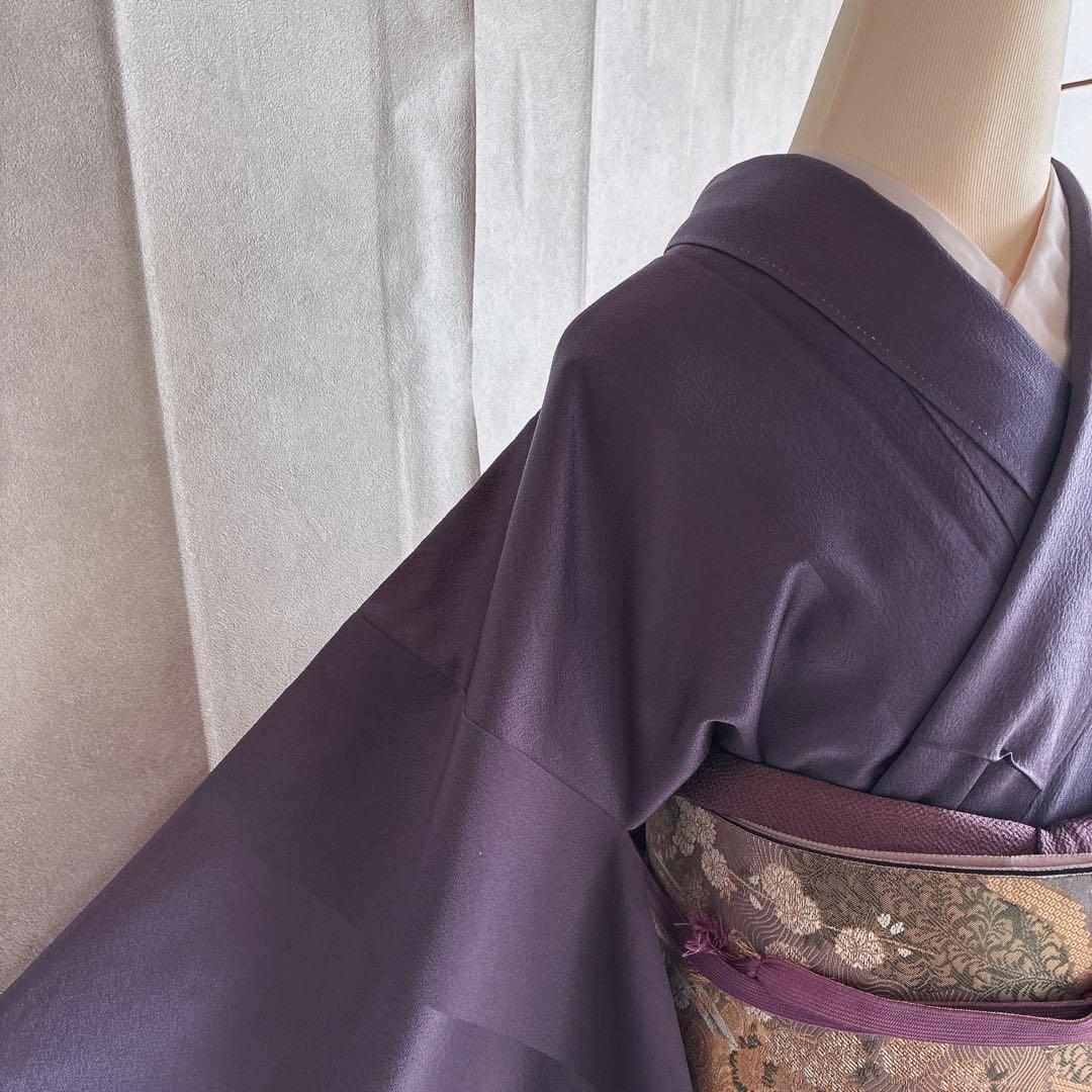 〈着物のみ〉付け下げ　フルセット　着物　正絹　鳳凰　凛と紫　訪問着　G9