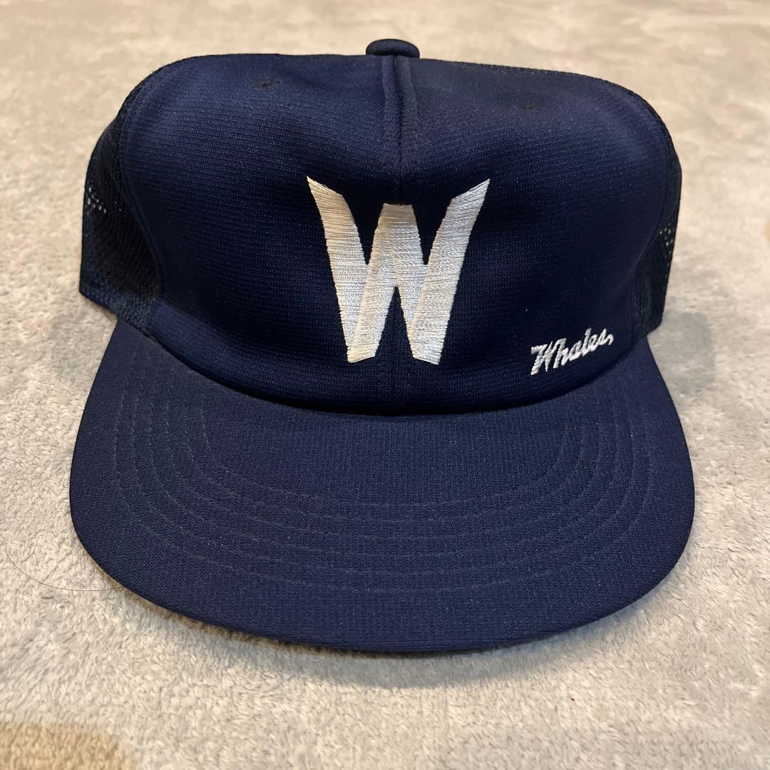 大洋Whales Wロゴキャップ ネイビー 56-58cm デッドストック