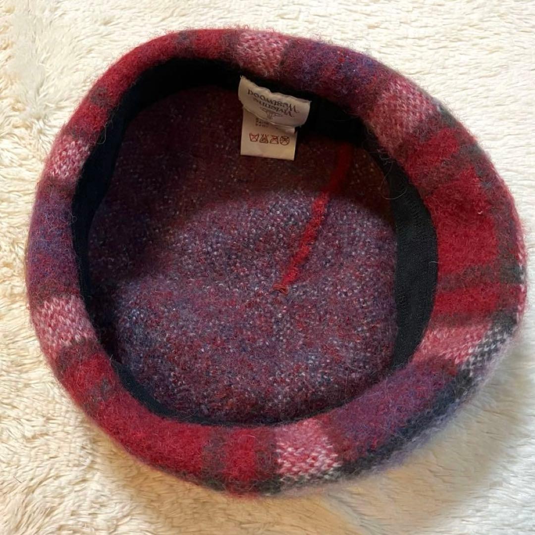 美品✨ヴィヴィアンウエストウッド チェック柄 ベレー帽 アルパカ混 オーブ