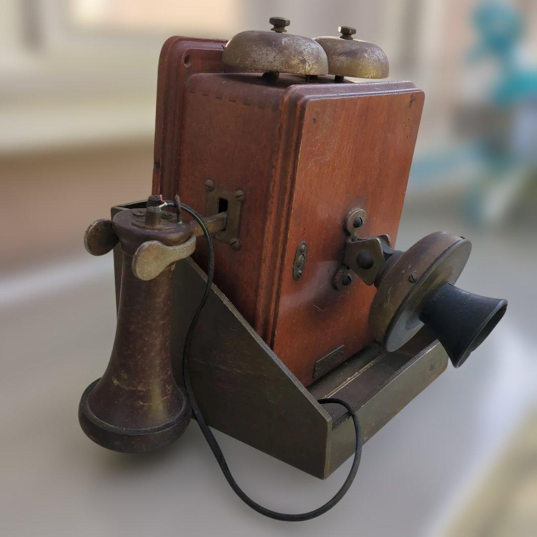 電話機　骨董品　アンティーク　壁掛け式　 二号共電式電話機　昭和レトロ