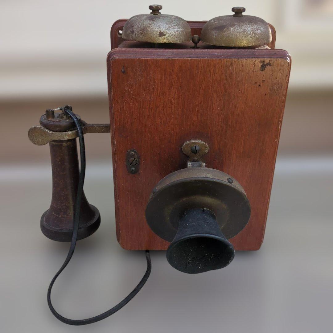 電話機　骨董品　アンティーク　壁掛け式　 二号共電式電話機　昭和レトロ