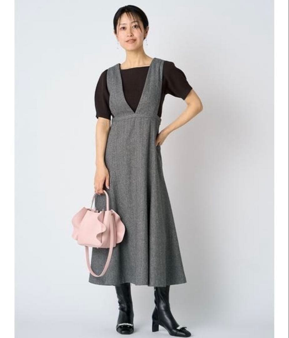 美品 CELFORD セルフォード バリエーションジャンパースカート グレー S