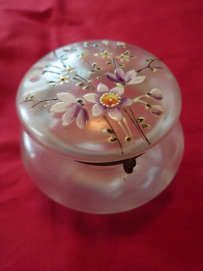 フランス1900s'ボンボニエール エナメルハンドペイント(花絵)