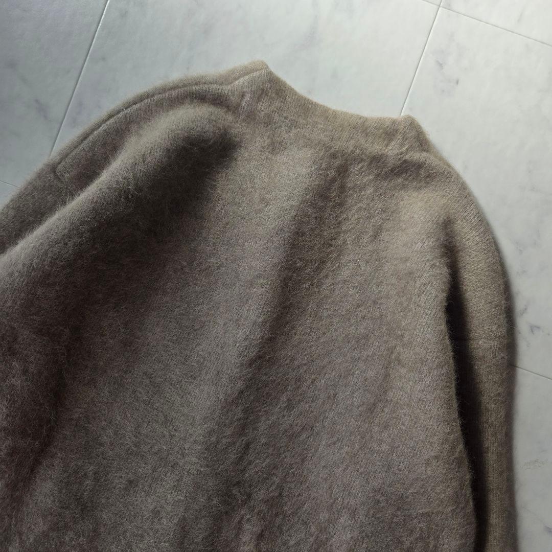 エレンディーク　ラクーンミックスダブルカーディガン　モカ　ブラウン　パープル