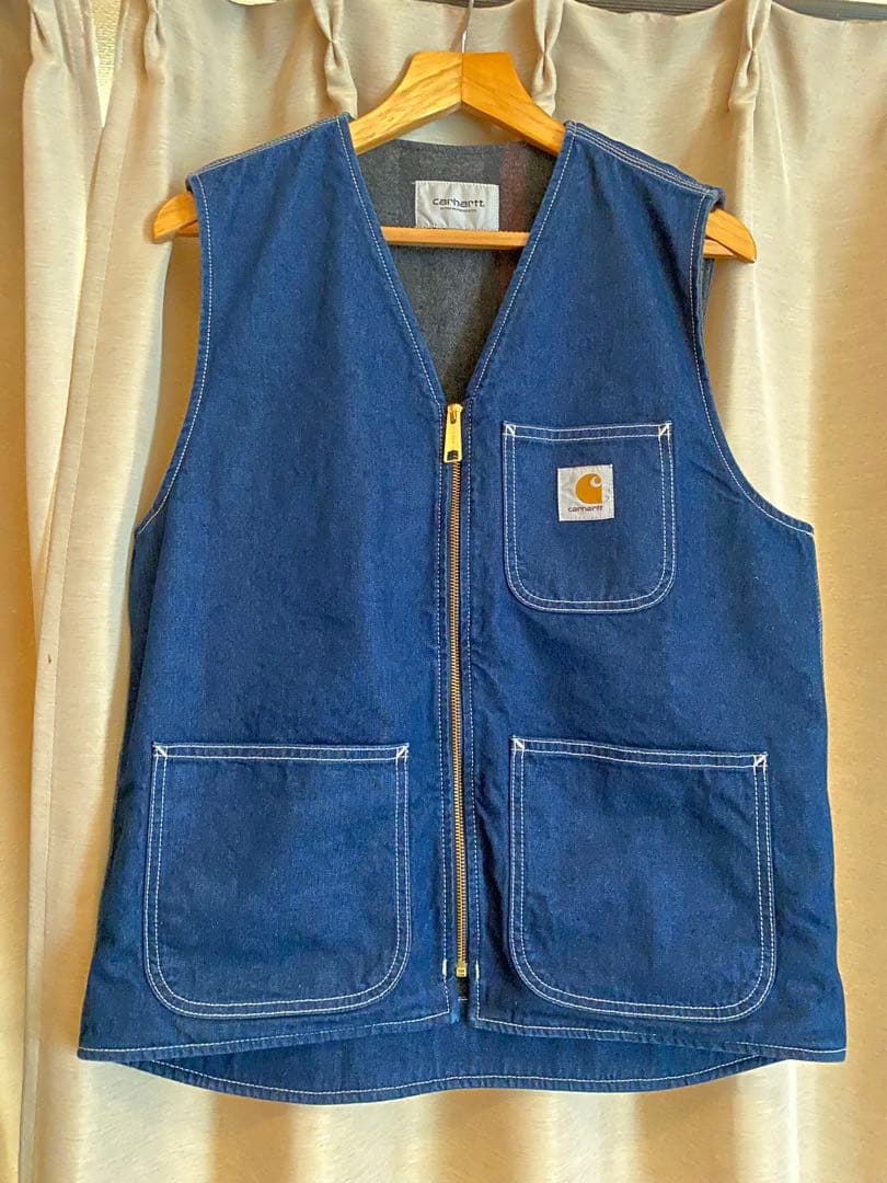Carhartt ダークブルー デニム ベストSサイズ