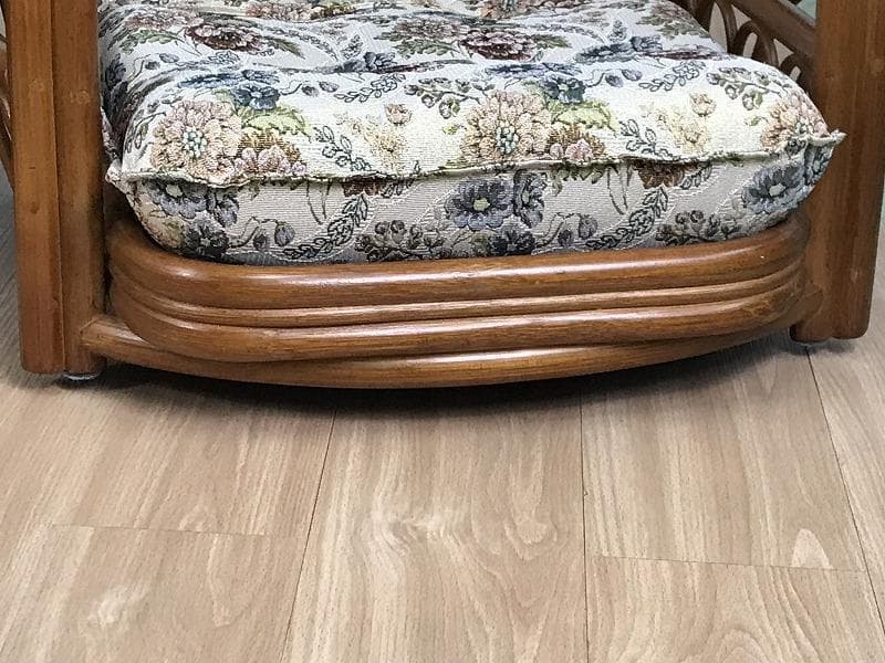 天然ラタンリクライニング回転座イス・ロー【アウトレット】