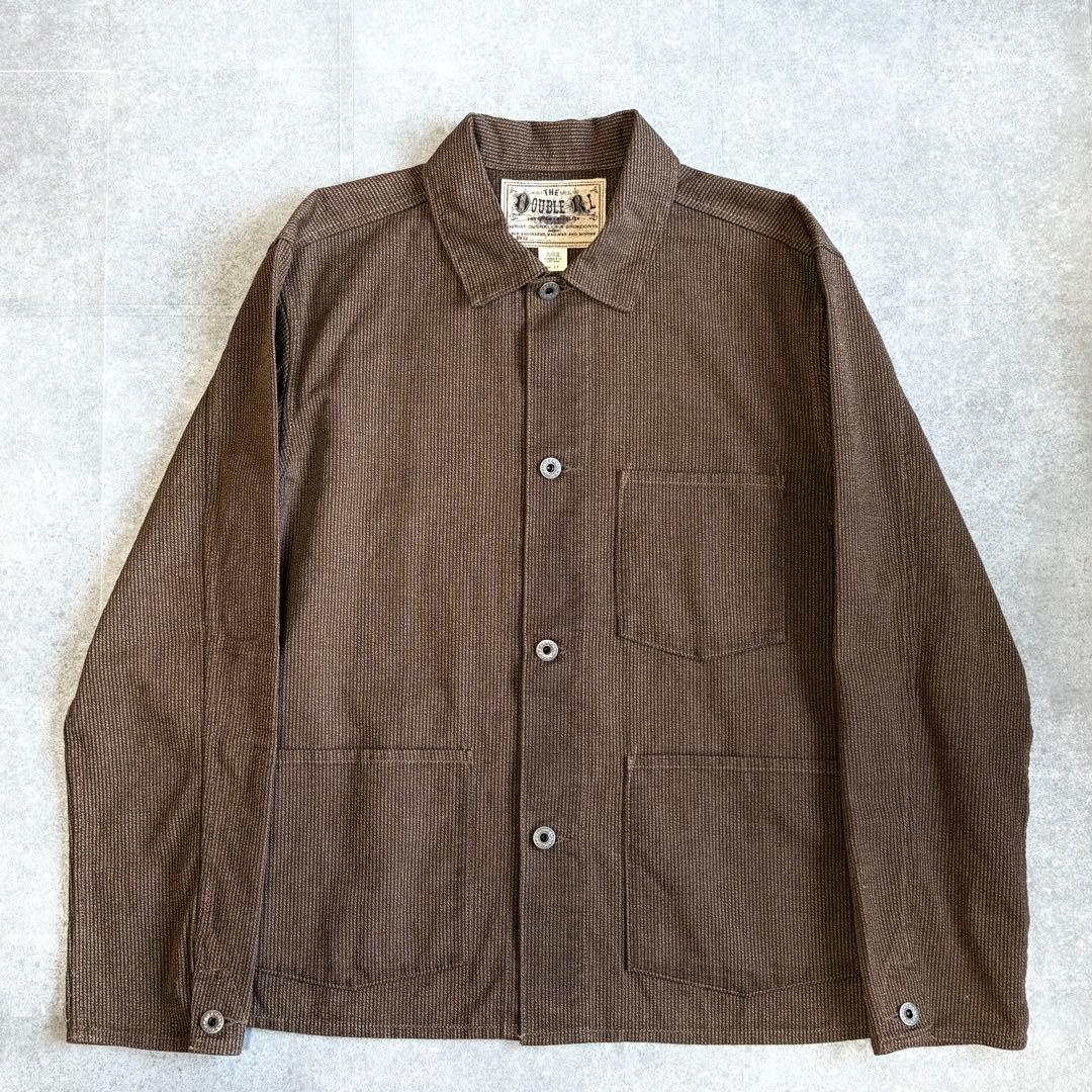 【未使用品】RRL ダブルアールエル ブラウンストライプ カバーオール チョア