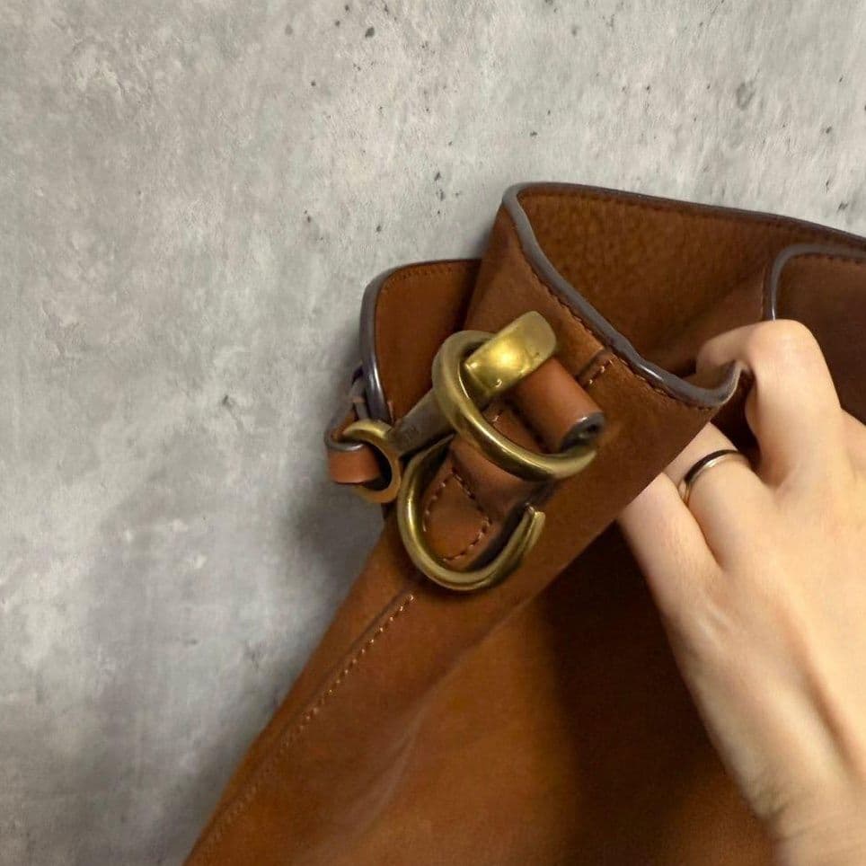 ✅️ポロラルフローレン　ホーボーバッグ スエード 　レザー　ブラウン