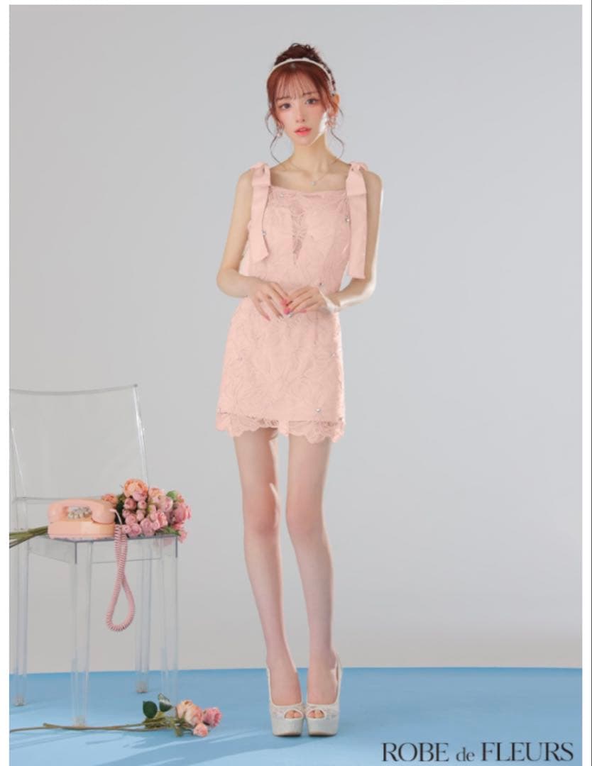 ROBEdeFLEURSローブドフルールレースタイトミニドレスキャバドレスXS