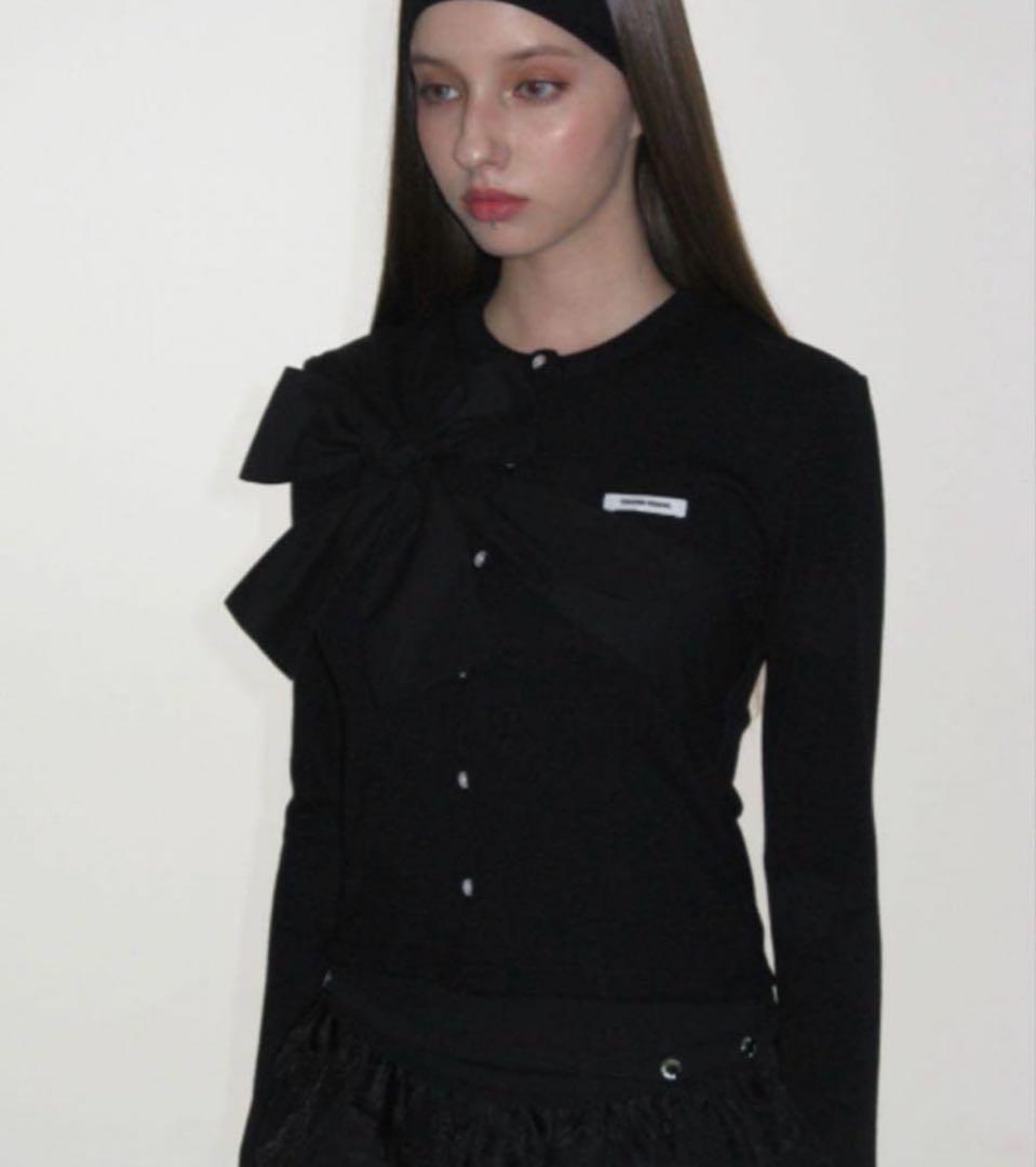 CRANK リボンタイドニットカーディガン