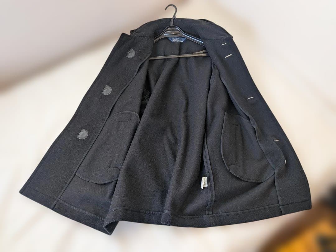 Polo by Ralph Lauren フーデッドコート 黒 鹿角釦 L 美品
