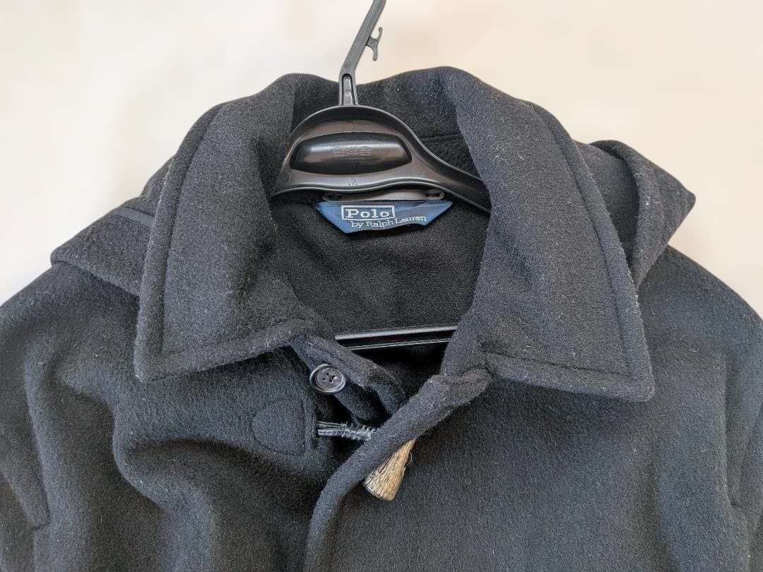 Polo by Ralph Lauren フーデッドコート 黒 鹿角釦 L 美品