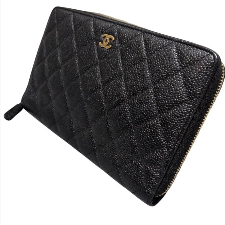 希少❀シャネル レザー 長財布　オーガナイザ　キャビアスキン　マトラッセ　黒