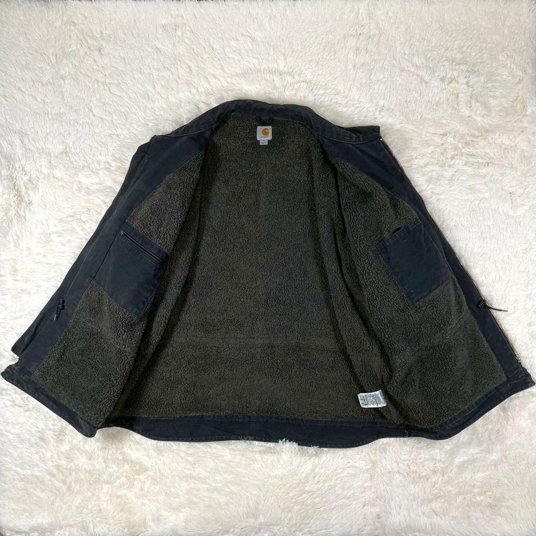 00s カーハート ダックジャケット 裏ボア メキシコ製 ブラック 黒 2XL