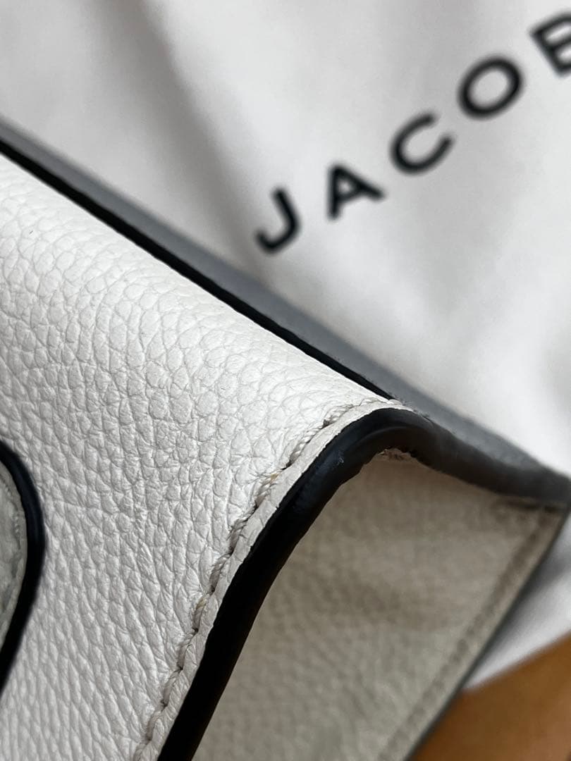 MARC JACOBS 本革 トートバッグ ホワイトオートミール×グレー 保存袋