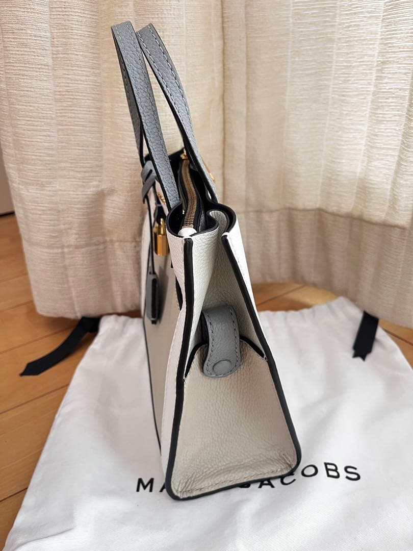 MARC JACOBS 本革 トートバッグ ホワイトオートミール×グレー 保存袋