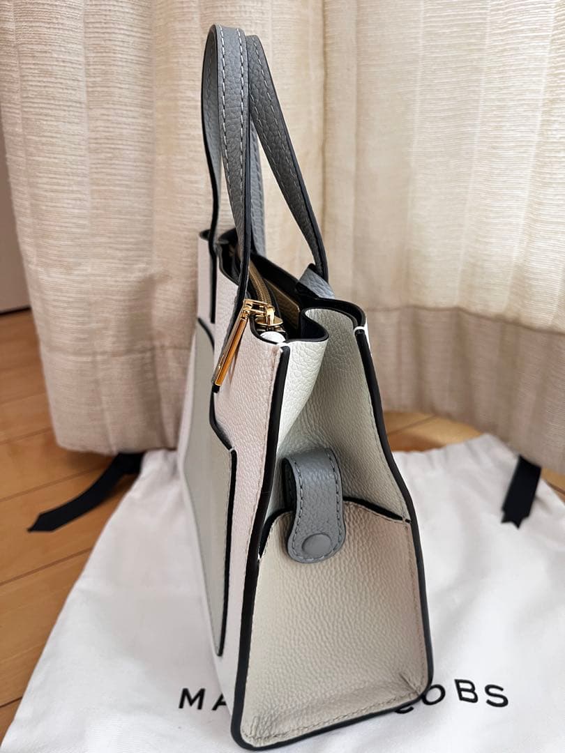 MARC JACOBS 本革 トートバッグ ホワイトオートミール×グレー 保存袋