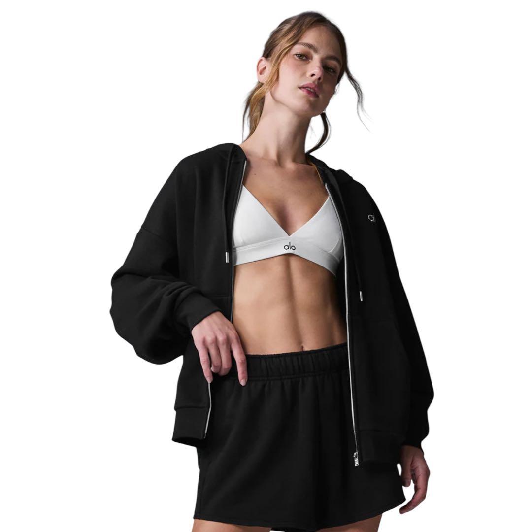 残り1枚　alo yoga アコレード フルジップ パーカー ブラック　Sサイズ