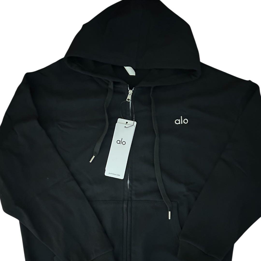 残り1枚　alo yoga アコレード フルジップ パーカー ブラック　Sサイズ