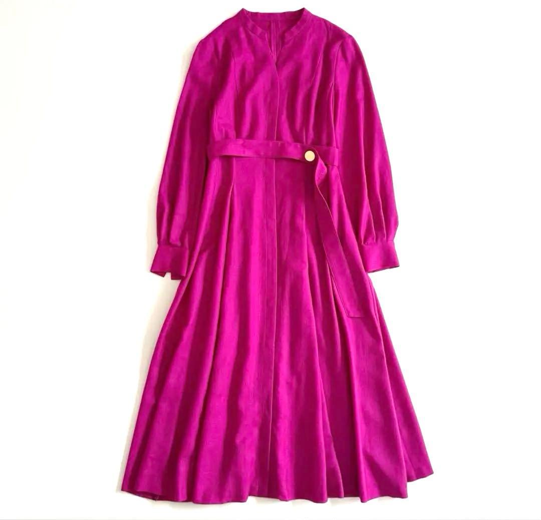 アナイ ソフトアムンゼン　タックフレアワンピース　ピンク　ネット完売商