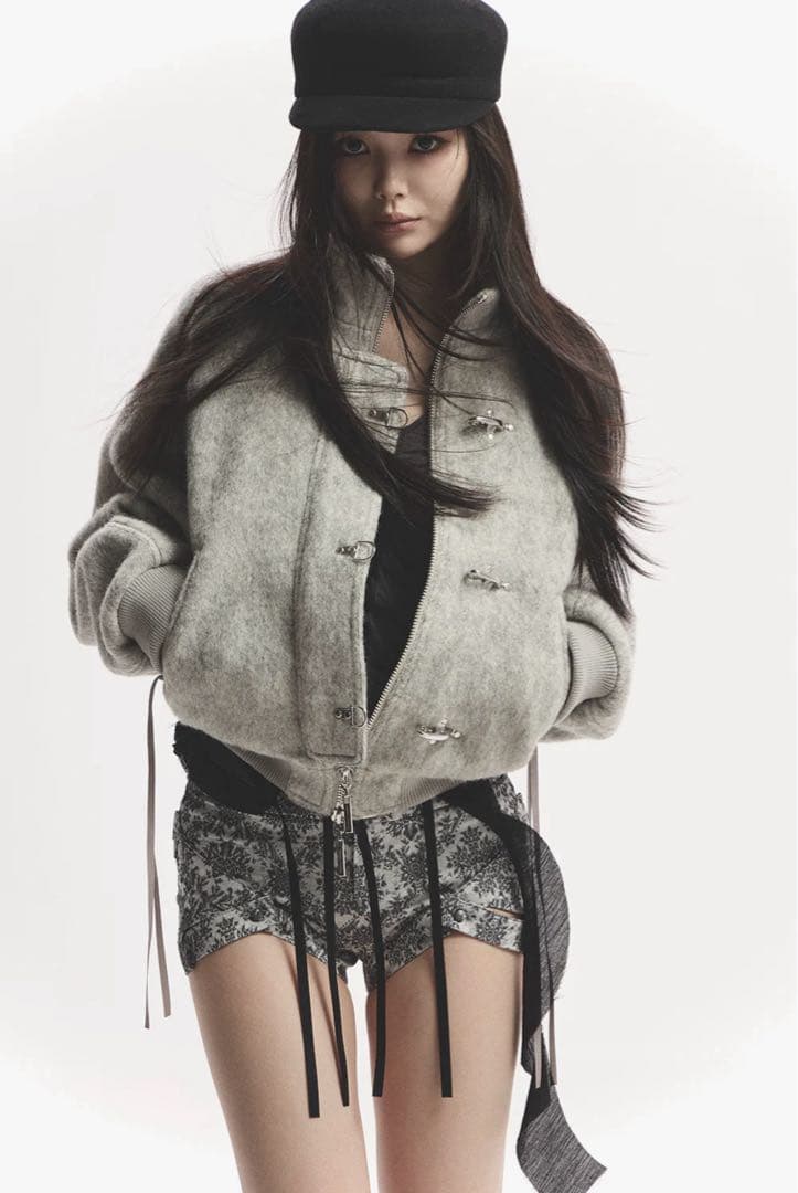 ジャケット・アウター THEREDTHREAD S clasp balloon blouson GRY