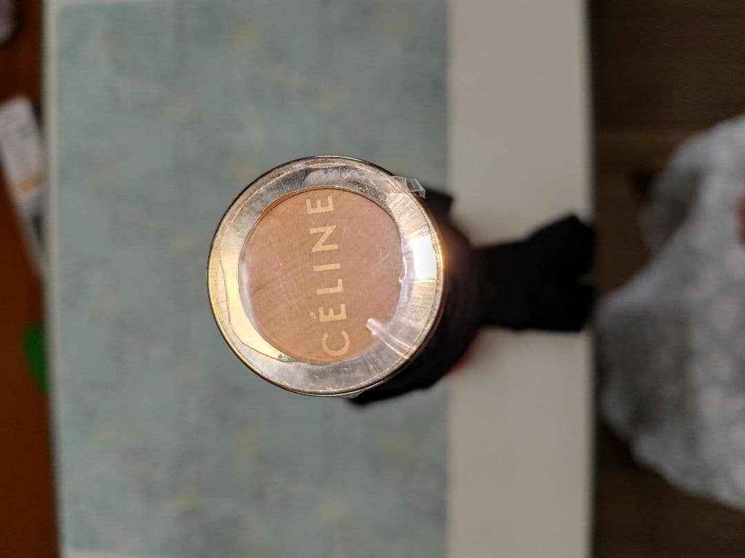 新品未使用セリーヌ、晴雨兼用折りたたみ傘 黒とベージュツートンカラー 男女兼用