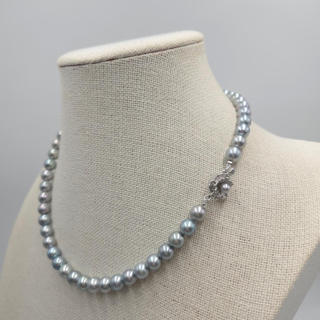 アコヤ あこやパール 本真珠 ネックレス akoya 希少カラー 8.0mm