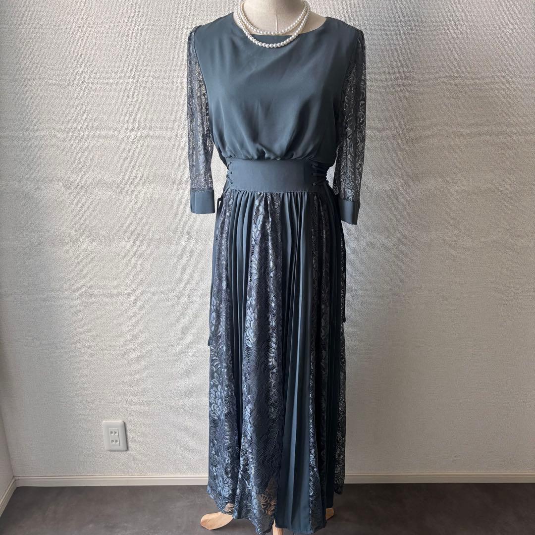 定価2万　GIRL コンシャススリーブ＆ロングフレア結婚式パーティードレス