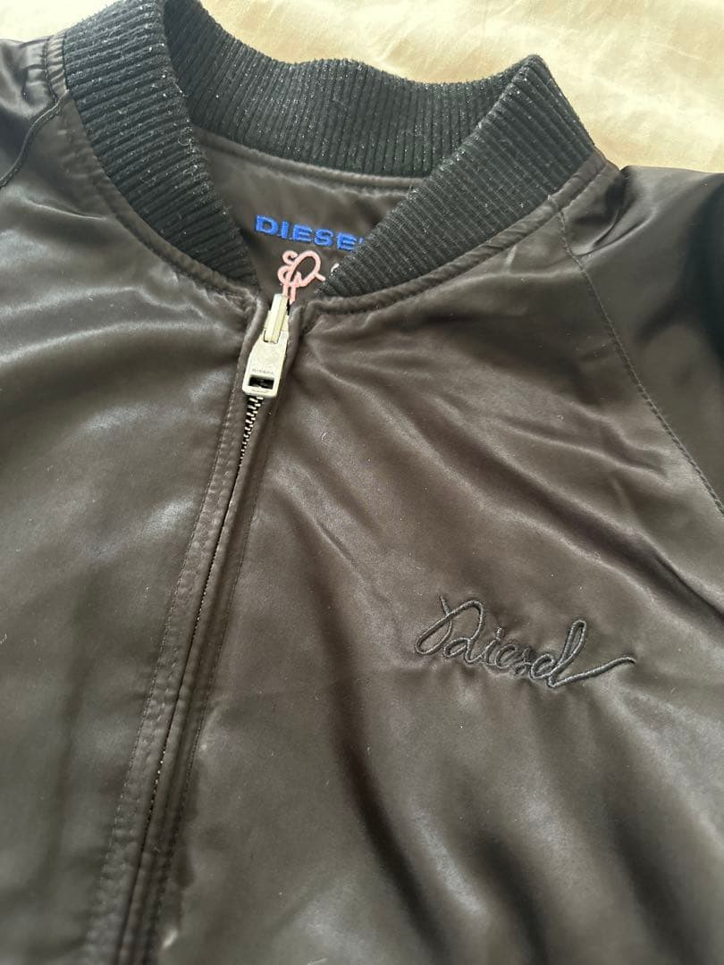 DIESEL 刺繍デザイン スカジャン 黒 リバーシブル