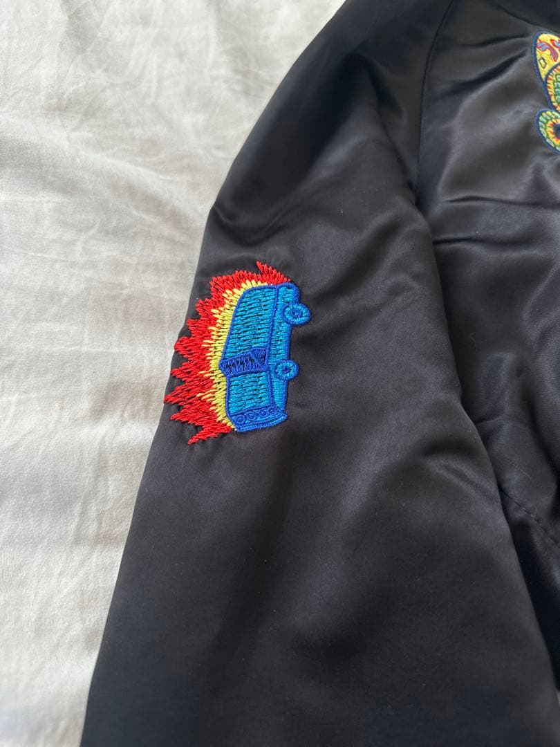 DIESEL 刺繍デザイン スカジャン 黒 リバーシブル