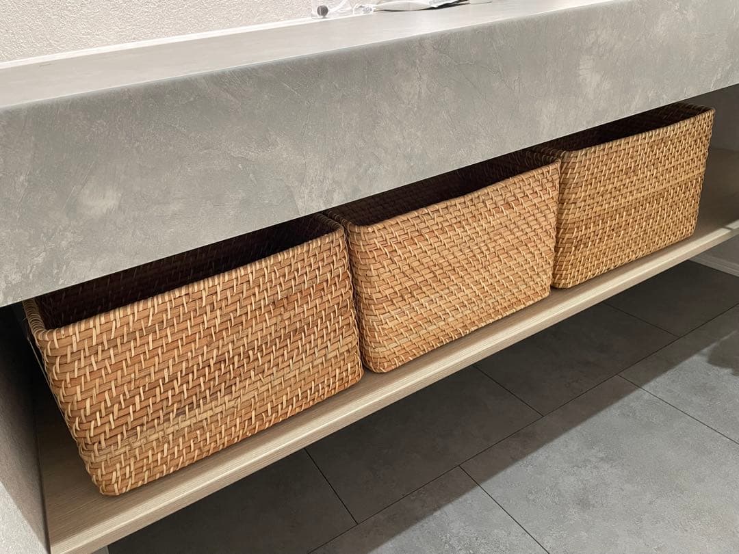 ラタンバスケット(大) 3個セット