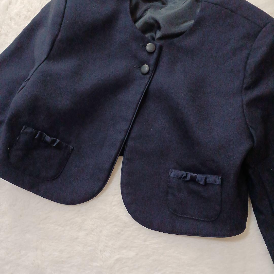 ファミリア✨120✨フォーマルアンサンブル　ネイビー　ワンピース　卒園式　入学式