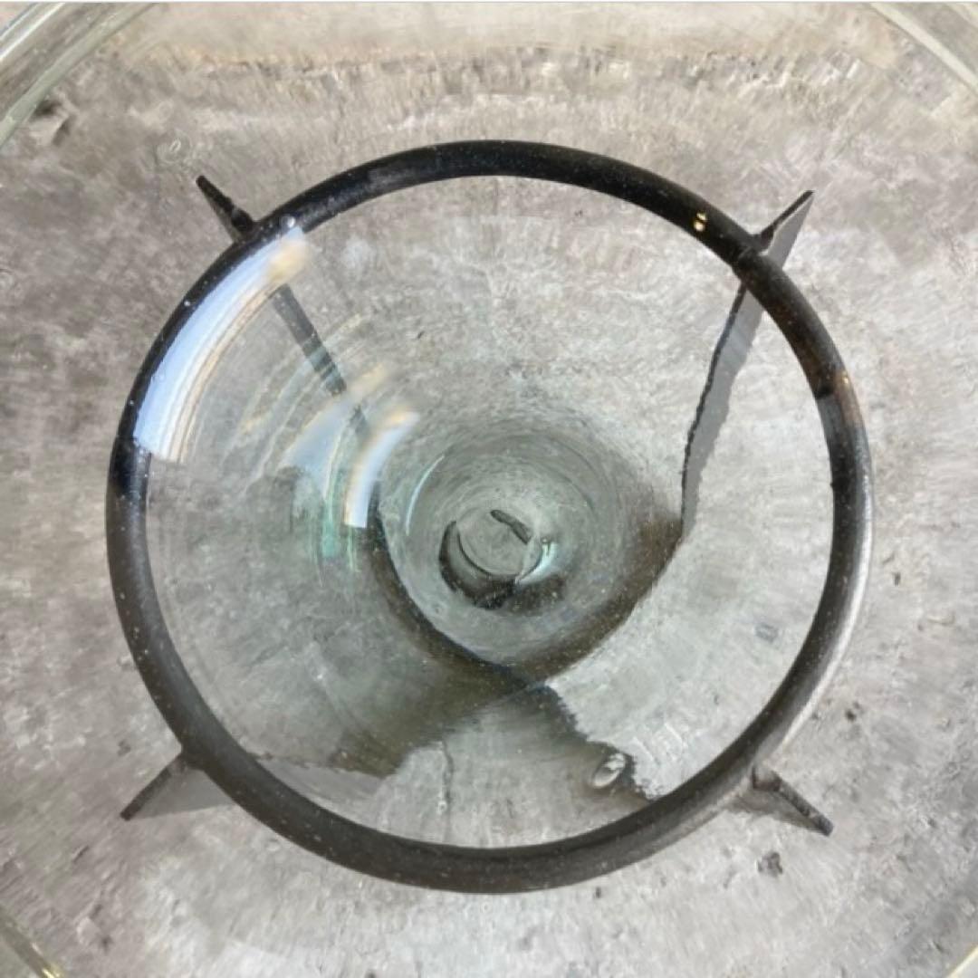 置物 オブジェ 花器 鉢 水盤 ガラス アイアン スタンド 台付 脚付き レトロ